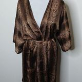 Womens leopard print bath robe Gold Size M Photo 0