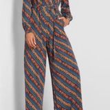 Modcloth Everything and More Wide-Leg Jumpsuit - Teal Floral Print Photo 0