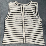 Madewell  Black and White Striped Knit tank  Top Photo 0