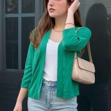 Boutique NWT Green Cardigan Lightweight Sweater  Photo 0