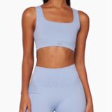 Set Active Baby Blue Biker Athletic Sculpt Shorts XL Photo 0