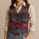 American Vintage vintage 90s 1990s retro Karen Kane western wool blend vest small Photo 0