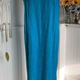Karin Stevens Blue Rayon Sleeveless Midi Dress Photo 0
