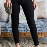 Cache Black Mid Rise Stretch Skinny Jeans Photo 0