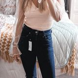 BCBGeneration Blue Jeans With Floral Detail  Photo 0