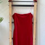 Stella Laguna Beach Red Velvet Bodycon Spaghetti Stap Cocktail Party Dress Photo 0