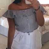 Live 4 Truth Striped Off The Shoulder Top Photo 0