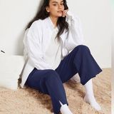 Baleaf  Navy Fleece Lined Straight Sweatpants with pockets size small NEW Photo 0