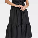 A New Day NWT  Black Tiered Midi Dress Photo 0