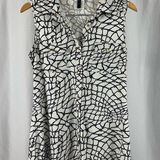 BCBG Maxazria Large Flowy Stretch Abstract Satiny Tank Top Career Business Photo 0