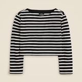 J.Crew  Cropped boatneck T-shirt in mariner cotton Photo 0