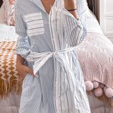 Croft & Barrow Blue Patterned Longsleeve Dress Photo 0