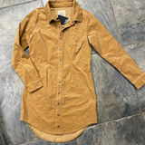 Chaser NWT Corduroy Long Sleeve Shirt Dress Tawny Size Small Photo 0