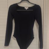 Topshop  Long Sleeve Black Bodysuit Size 4 Photo 0