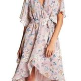 Chelsea28 High Low Wrap Dress Mauve Pink Floral Photo 0
