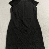 Tory Burch Black Textured Fitted Bodycon Classic Work Dress Size Medium EUC Photo 0