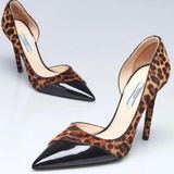 Prada Leopard Print Calf Hair D’orsay Heels Sz. 38.5 (US 8.5) Photo 0