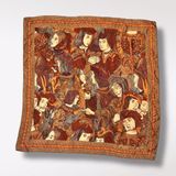 Anne Klein Vintage Silk Scarf With Medieval Tapestry Design Photo 0