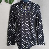 Tommy Hilfiger Timmy Hilfiger Navy Blue White Polka Dot Button Down Shirt Photo 0