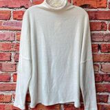 MELLODAY White / Cream Fuzzy Turtleneck Sweater Photo 0