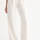 Abercrombie & Fitch  Cream Wide Leg Pleated High Waisted Pants Size Small Photo 0