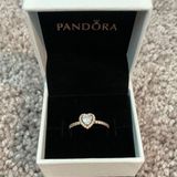 Pandora Sparkling Elevated Heart Ring Photo 0