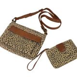 Universal Threads Faux Leather Leopard/Cheetah Print Crossbody Bag Wallet Set Photo 0