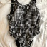 Envy Black And White Gingham One Piece Swimsuit Photo 0