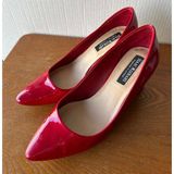 Isaac Mizrahi Women’s Patent Red pointe toe heels Sz talle 7.5 sku 2760 Photo 0