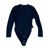 Donna Karan Black Wool Blend Long Sleeve Crewneck Bodysuit Women’s Size 4 Photo 0