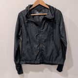 Zyia Active Black Slick Leopard Print Bomber Jacket | Size Small Photo 0