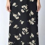 Black Floral Maxi Skirt Size L Photo 0