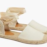 J.Crew NWT  D'Orsay lace-up espadrilles Ivory 7 Photo 0