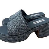 Steve Madden  Blue Woven Platform Y2K Sandals Size 7.5 Photo 0