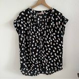 Philosophy V Neck Dotted Pink White V Neck Business Casual Office Work Large Photo 0