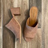 14th & Union Brown Suede Heeled Slides Photo 0