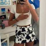Alya Cow Print Mini Skirt Photo 0