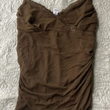 Merona Metrona Brown Ruched Cami Tank Top Photo 0