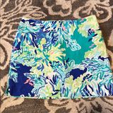 Lilly Pulitzer Blue Green Mini Pencil Skorts Resort Wear Photo 0