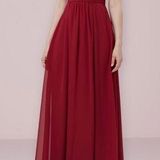 Christina Wu Dress Size 10 Color Red Claret Pleated Photo 0