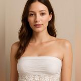Free People Intimately White Floral Lace Bandeau Bralette Size Small Photo 0