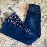 Bamboo Embroidered Flare Jeans Photo 0