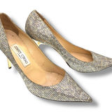 Jimmy Choo Glitter Heels Pointed Toe Stiletto Pumps Women Size 38 Photo 0