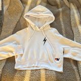 Aviator Nation White Cropped Bolt Sweatshirt Photo 0