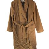 A New Day  Womens Long Coat With Belt Wool Blend Double Breasted NWOT Brown L Photo 0