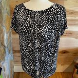 Rafaella ‎ black polka dot shirt size medium Photo 0