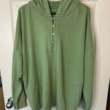 Aerie Green Button Up Sweatshirt/Hoodie Size M Photo 0