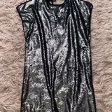 Verty WILL NOT TAKE LESS NWT Silver Sparkly Sequin Mini Dress Photo 0