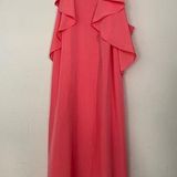 Charming Charlie EUC Coral Pink Ruffle Front Sleeveless Cocktail Dress Sz Medium Photo 0