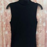 Worthington  Black Silk Blend Ribbed Sleeveless Turtleneck Sweater Photo 0